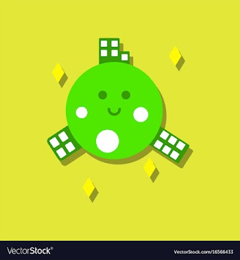 Flat icon design collection planet and buildings vector image