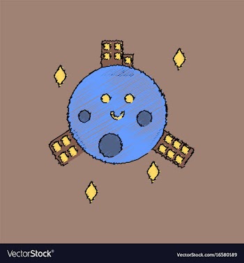 Flat icon design collection planet and buildings vector image