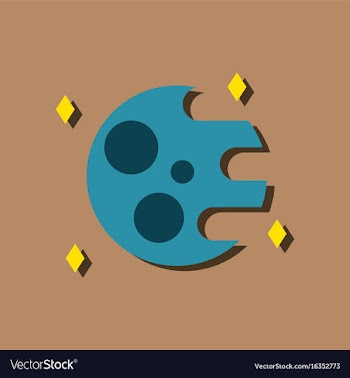 Flat icon design collection planet and elements vector image