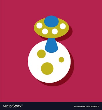 Flat icon design collection planet and flying vector image