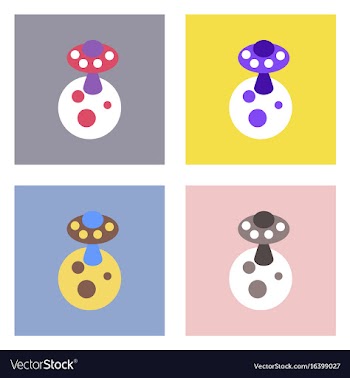 Flat icon design collection planet and flying vector image