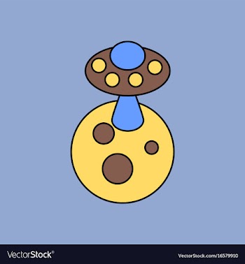 Flat icon design collection planet and flying vector image