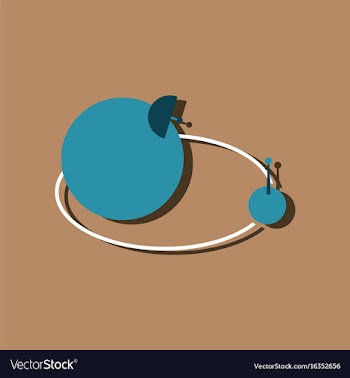 Flat icon design collection planet and satellite vector image