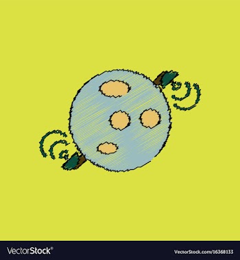 Flat icon design collection planet and satellite vector image