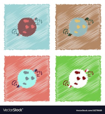 Flat icon design collection planet and satellite vector image