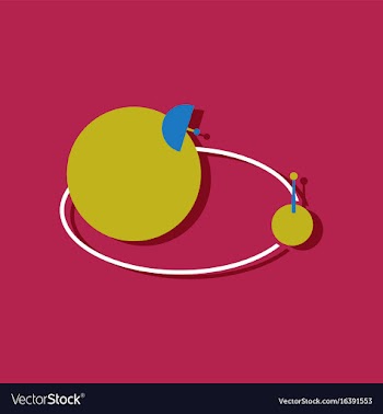 Flat icon design collection planet and satellite vector image