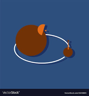 Flat icon design collection planet and satellite vector image