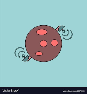 Flat icon design collection planet and satellite vector image
