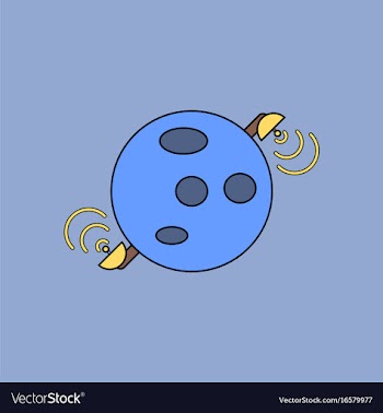 Flat icon design collection planet and satellite vector image
