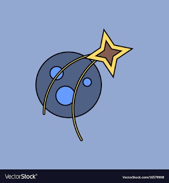 Flat icon design collection planet and star vector image