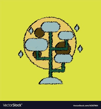 Flat icon design collection planet and tablets vector image