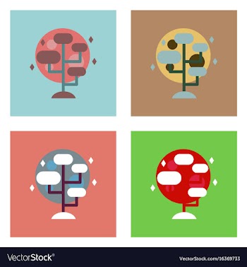 Flat icon design collection planet and tablets vector image