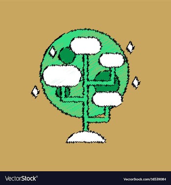 Flat icon design collection planet and tablets vector image