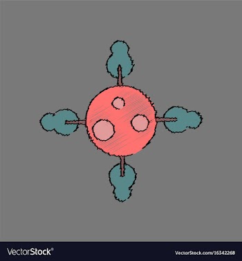 Flat icon design collection planet and trees in vector image