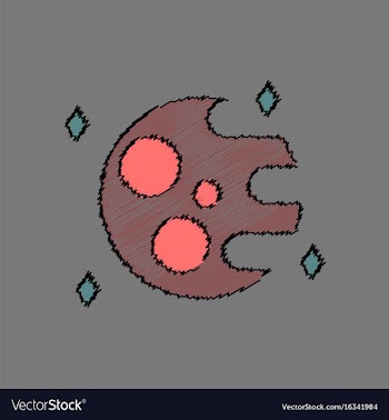 Flat icon design collection planet orbit and moon vector image