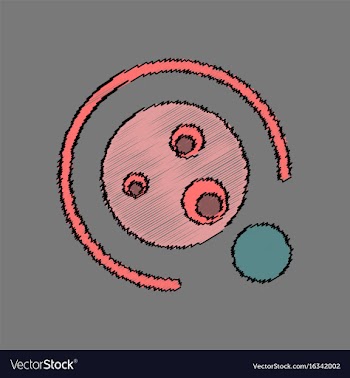 Flat icon design collection planet orbit and moon vector image