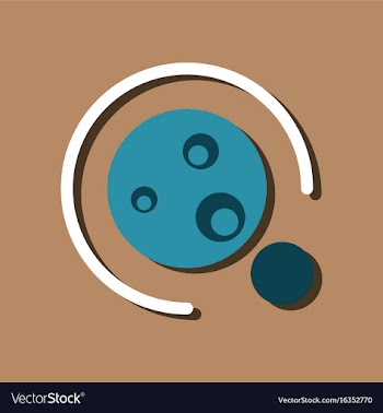 Flat icon design collection planet orbit and moon vector image