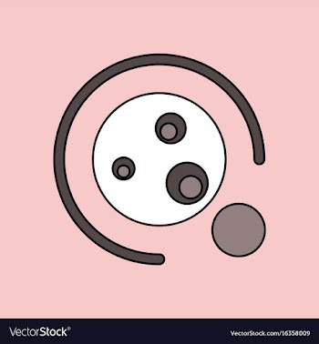 Flat icon design collection planet orbit and moon vector image
