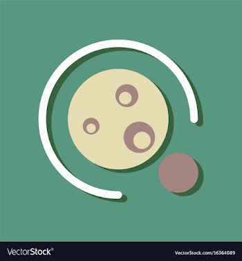 Flat icon design collection planet orbit and moon vector image