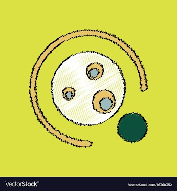 Flat icon design collection planet orbit and moon vector image