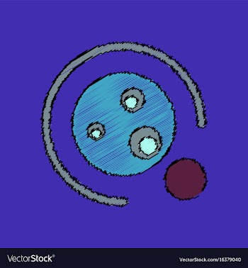 Flat icon design collection planet orbit and moon vector image