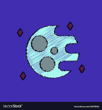 Flat icon design collection planet orbit and moon vector image