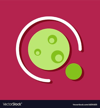 Flat icon design collection planet orbit and moon vector image
