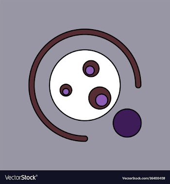 Flat icon design collection planet orbit and moon vector image