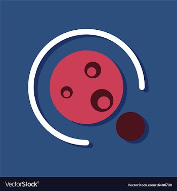 Flat icon design collection planet orbit and moon vector image