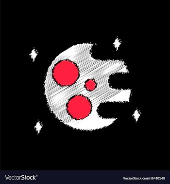 Flat icon design collection planet orbit and moon vector image