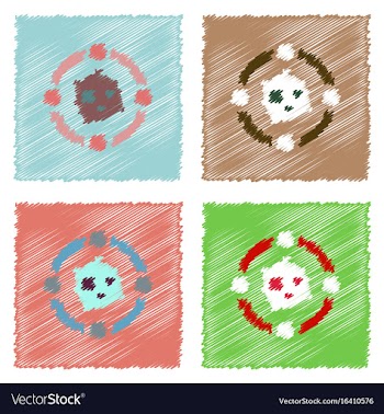 Flat icon design collection planet orbit and moon vector image