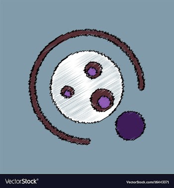 Flat icon design collection planet orbit and moon vector image
