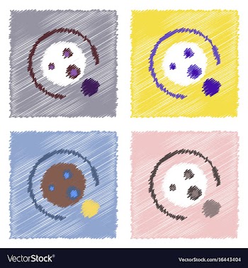 Flat icon design collection planet orbit and moon vector image