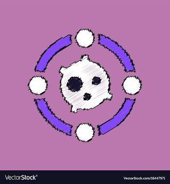 Flat icon design collection planet orbit and moon vector image