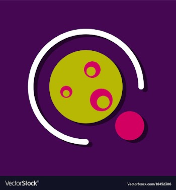 Flat icon design collection planet orbit and moon vector image