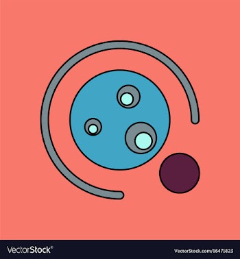 Flat icon design collection planet orbit and moon vector image