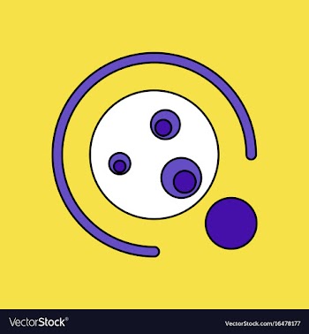 Flat icon design collection planet orbit and moon vector image