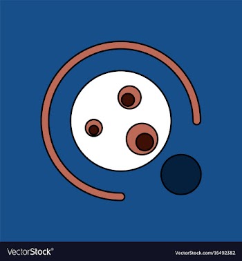 Flat icon design collection planet orbit and moon vector image