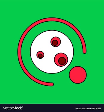 Flat icon design collection planet orbit and moon vector image