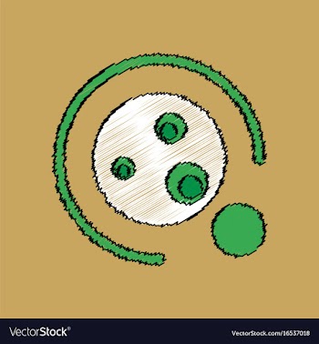 Flat icon design collection planet orbit and moon vector image