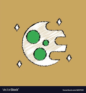 Flat icon design collection planet orbit and moon vector image