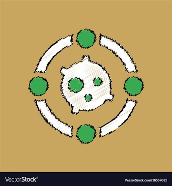 Flat icon design collection planet orbit and moon vector image