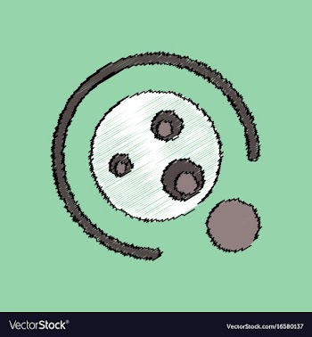 Flat icon design collection planet orbit and moon vector image
