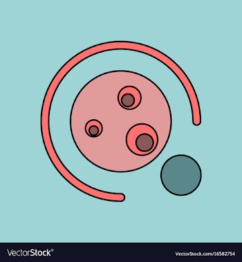 Flat icon design collection planet orbit and moon vector image