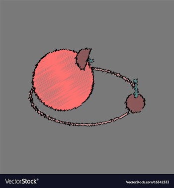 Flat icon design collection planets and moon in vector image