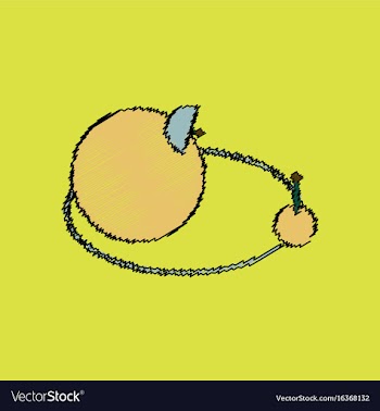 Flat icon design collection planets and moon in vector image