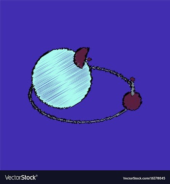 Flat icon design collection planets and moon in vector image