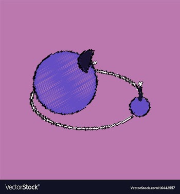 Flat icon design collection planets and moon in vector image