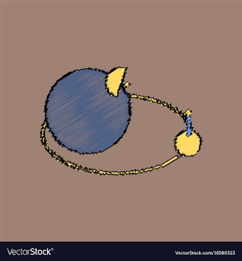 Flat icon design collection planets and moon in vector image