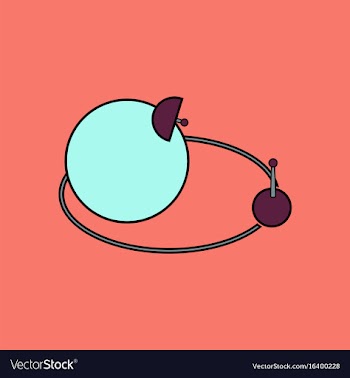 Flat icon design collection planets and moon vector image